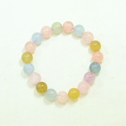 Gemstone Beaded Bracelet - Morganite & Aquamarine