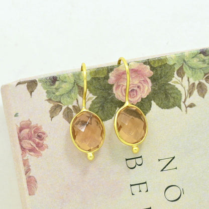 OVAL GEMSTONE EARRING