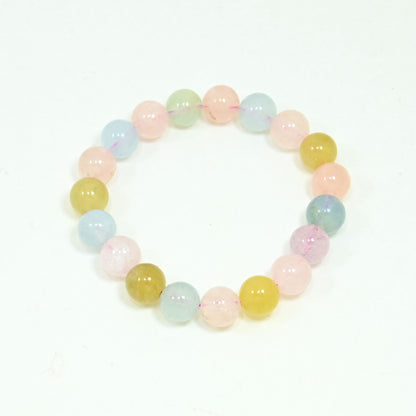 Gemstone Beaded Bracelet - Morganite & Aquamarine