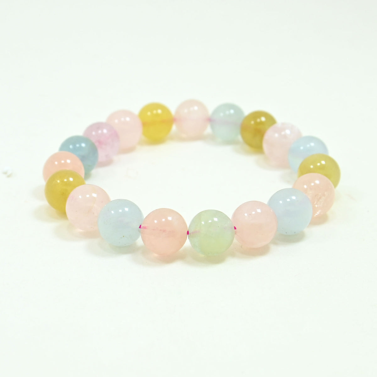 Gemstone Beaded Bracelet - Morganite & Aquamarine