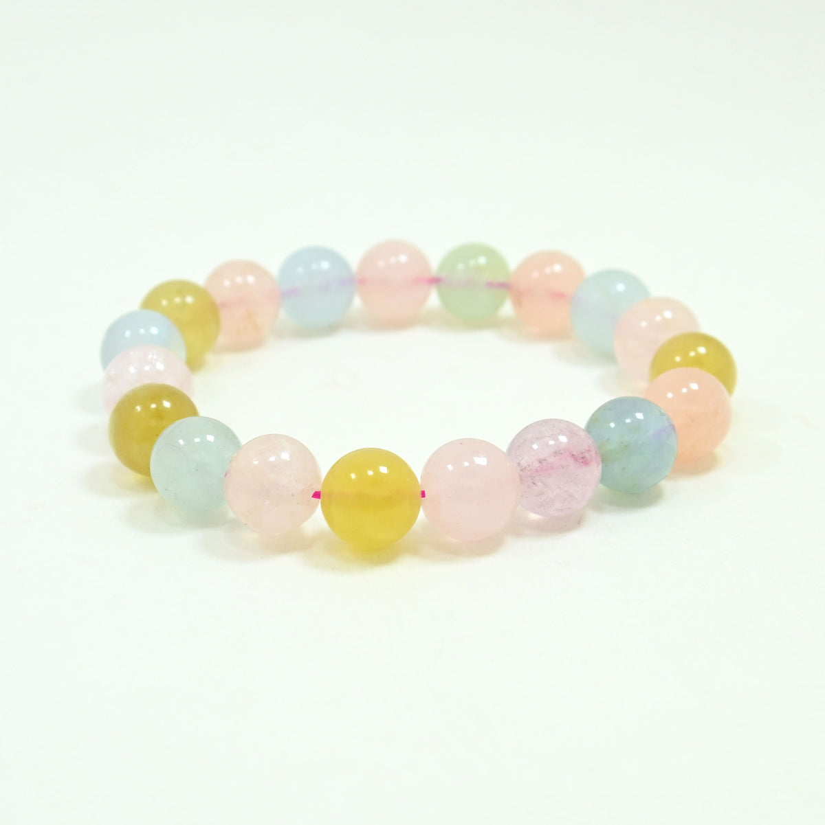 Gemstone Beaded Bracelet - Morganite & Aquamarine