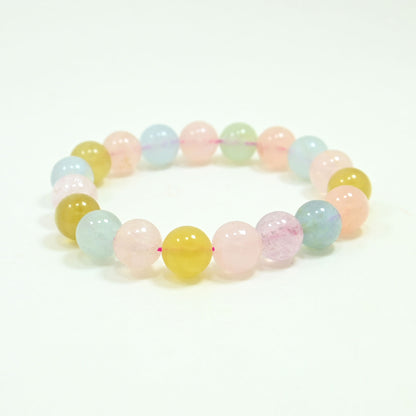 Gemstone Beaded Bracelet - Morganite & Aquamarine