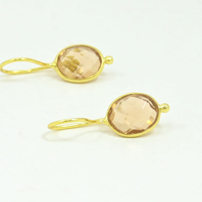 OVAL GEMSTONE EARRING
