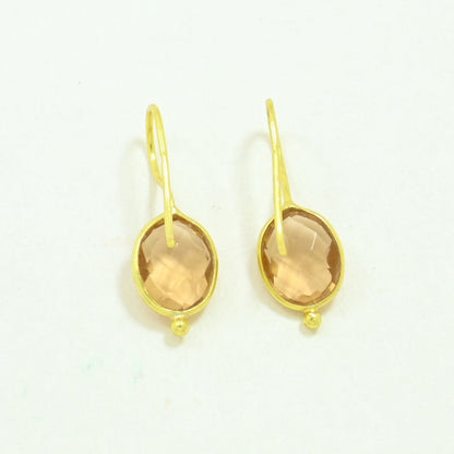 OVAL GEMSTONE EARRING