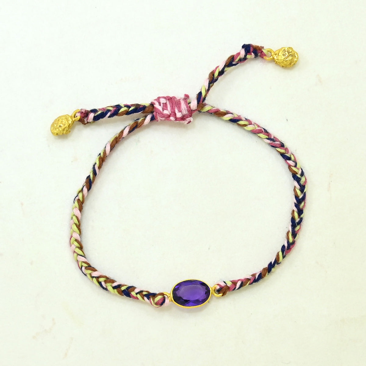 purple amethyst boho bracelet
