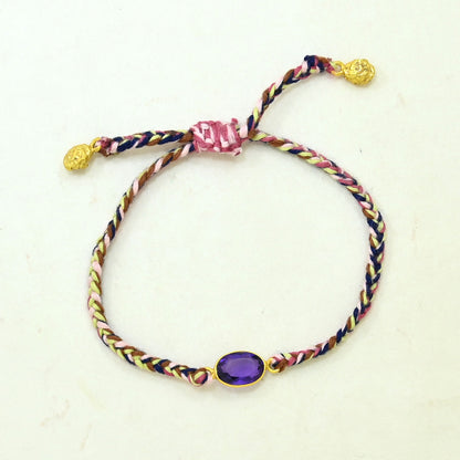 purple amethyst boho bracelet