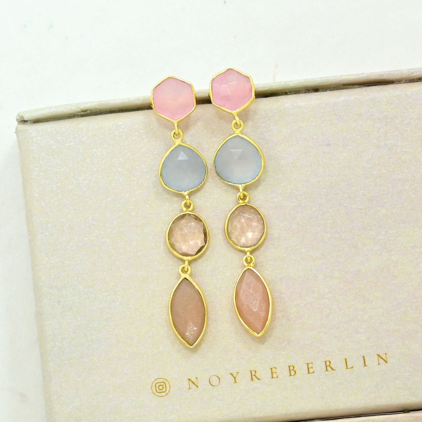Multicolor Gemstone Earring Gold Filled