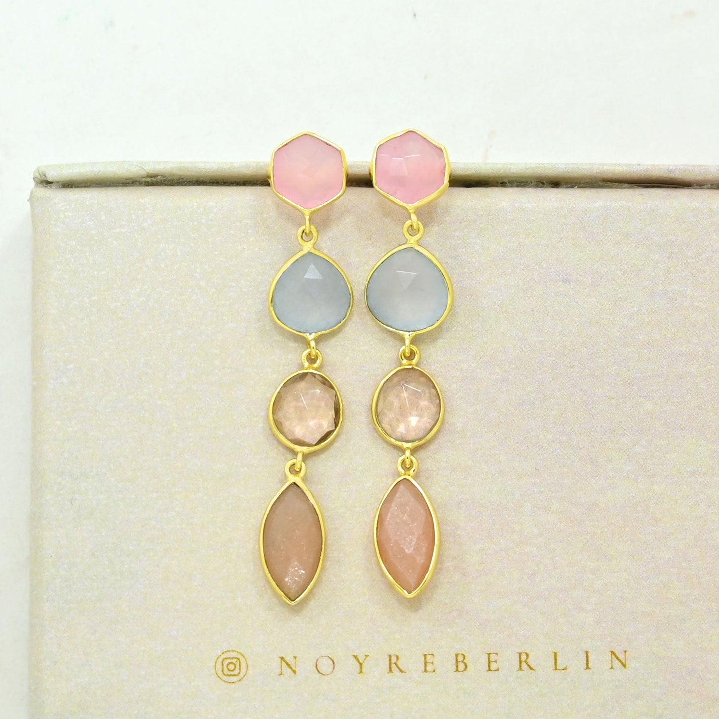 Multicolor Gemstone Earring Gold Filled