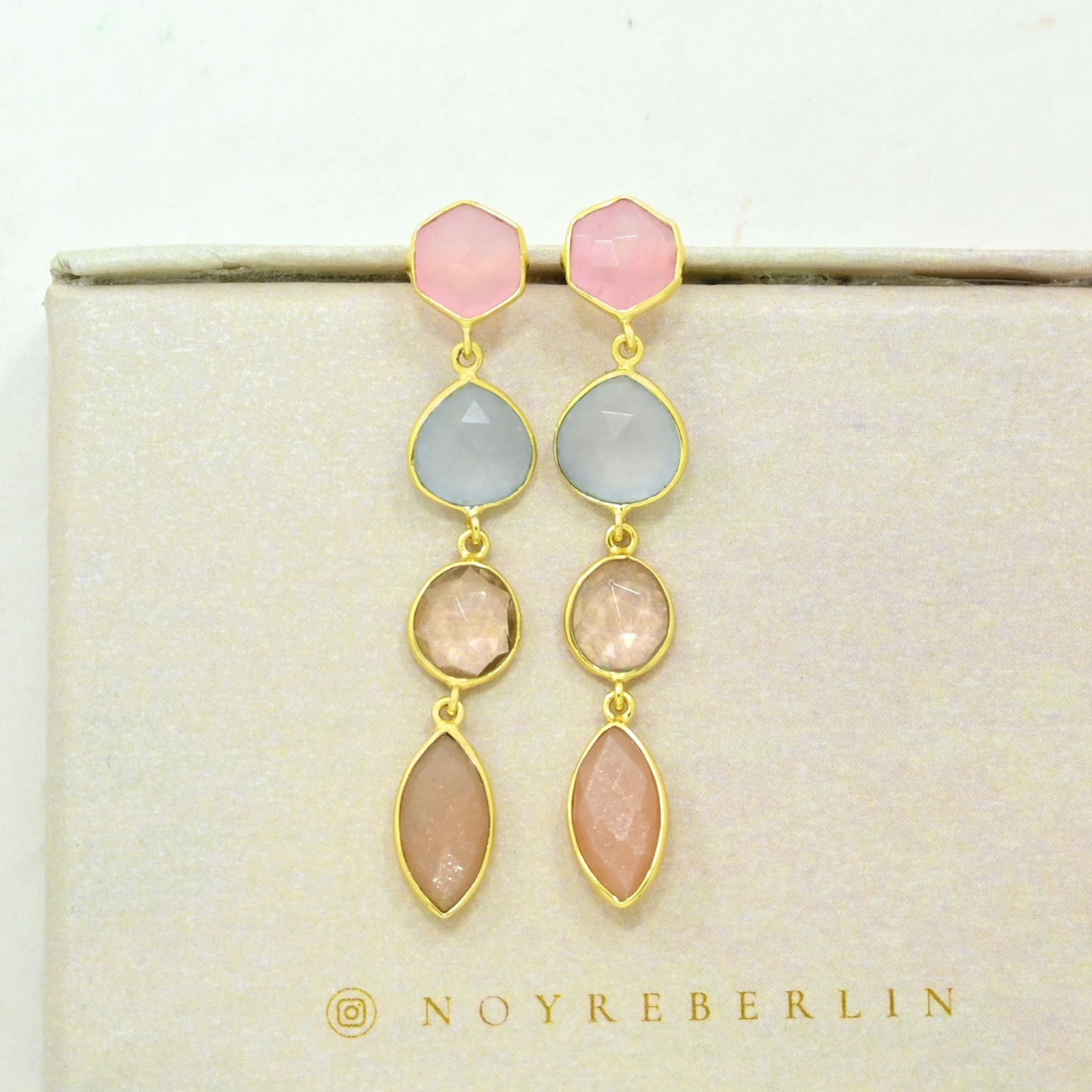 Multicolor Gemstone Earring Gold Filled