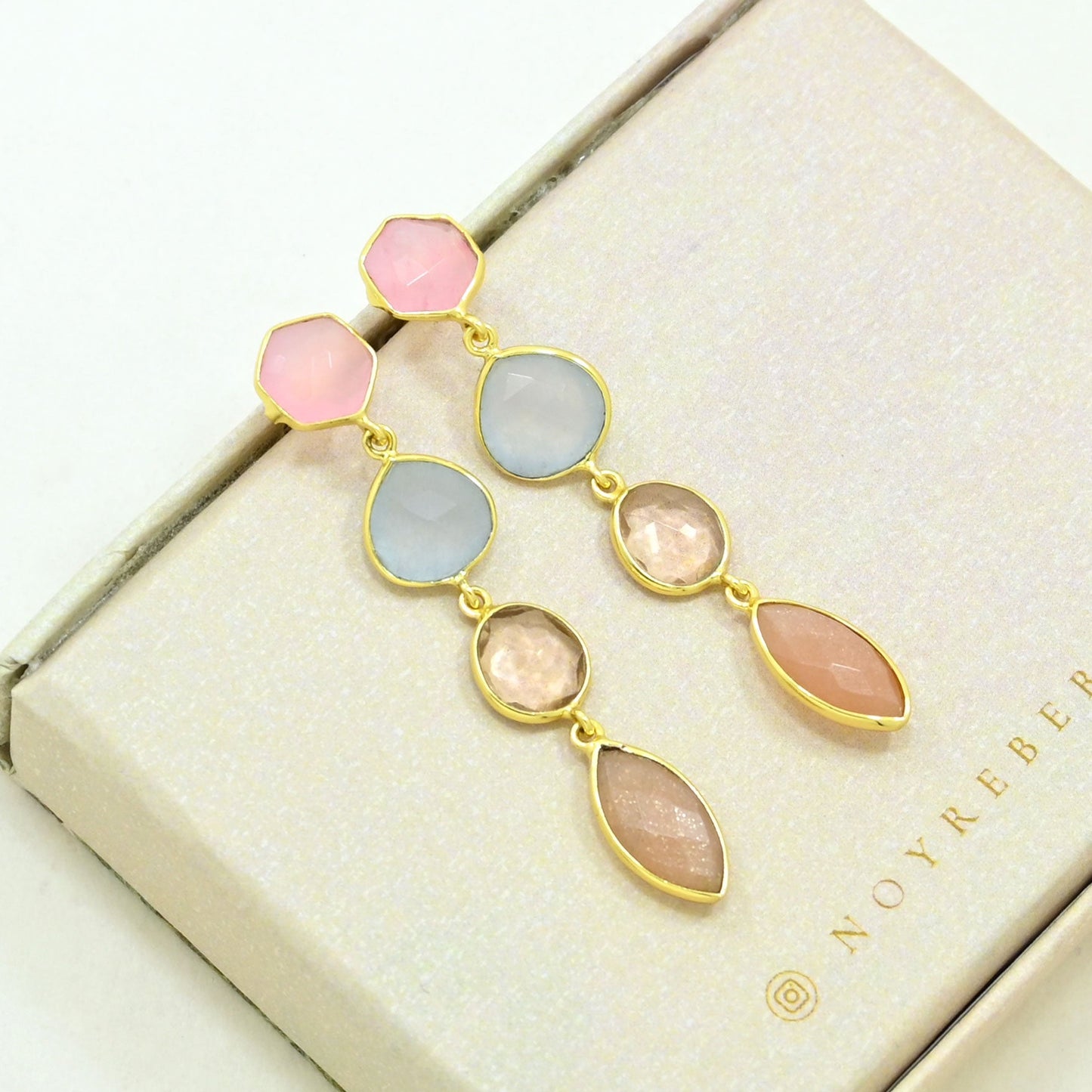 Multicolor Gemstone Earring Gold Filled