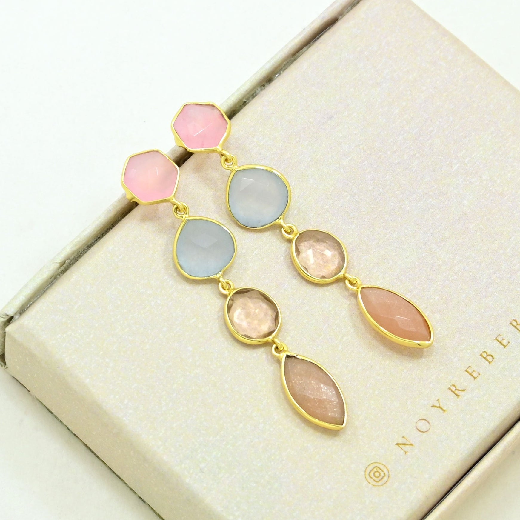 Multicolor Gemstone Earring Gold Filled