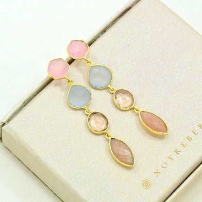 Multicolor Gemstone Earring Gold Filled