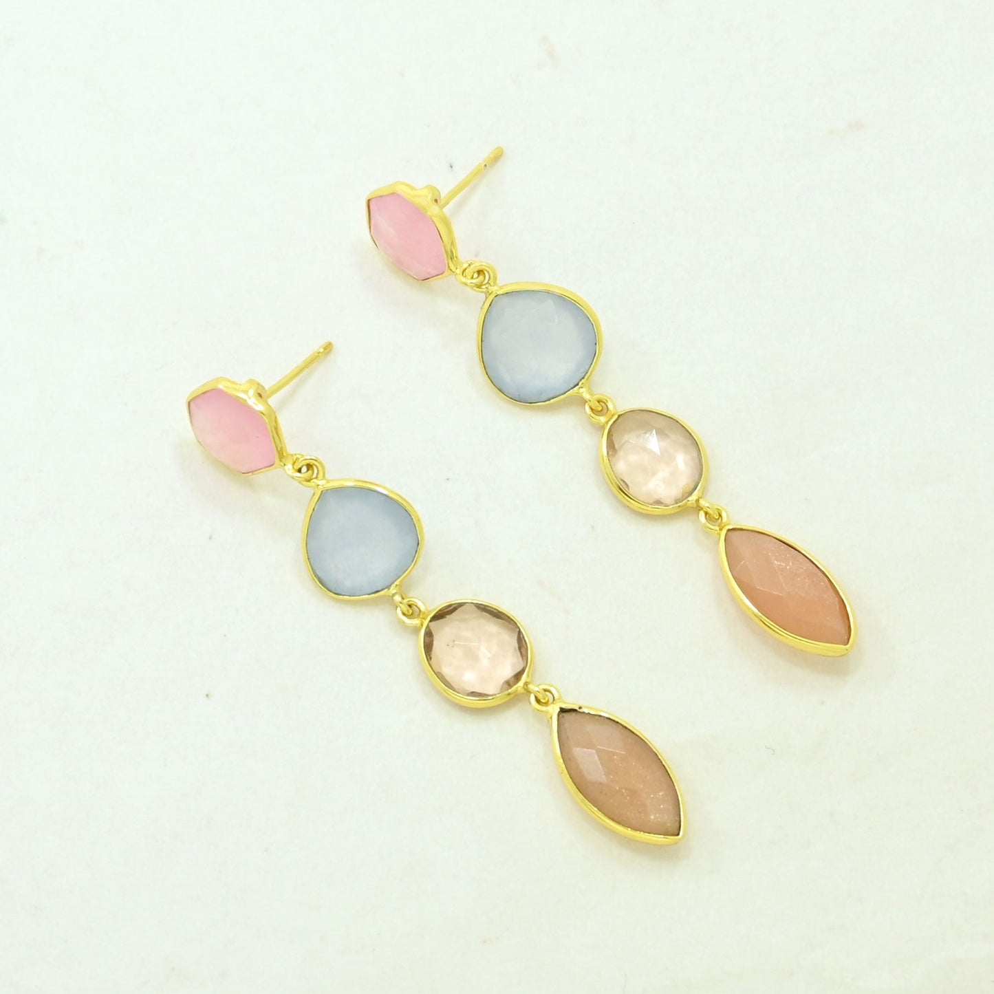 Multicolor Gemstone Earring Gold Filled
