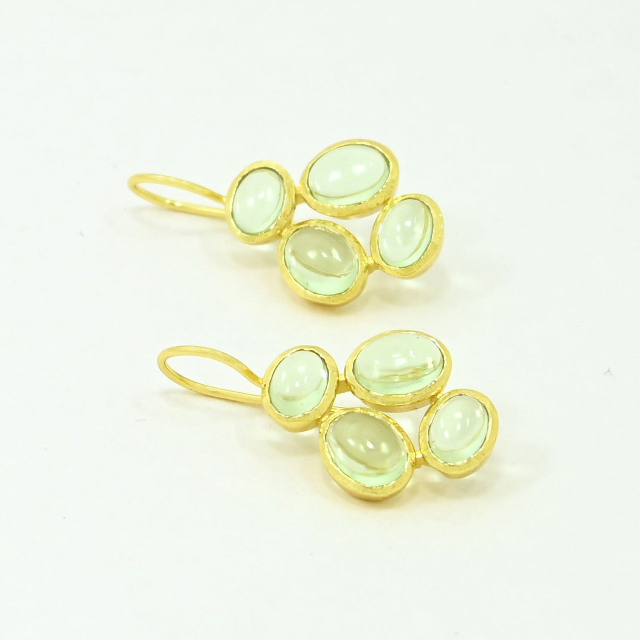 green prasiolite earring gold plated