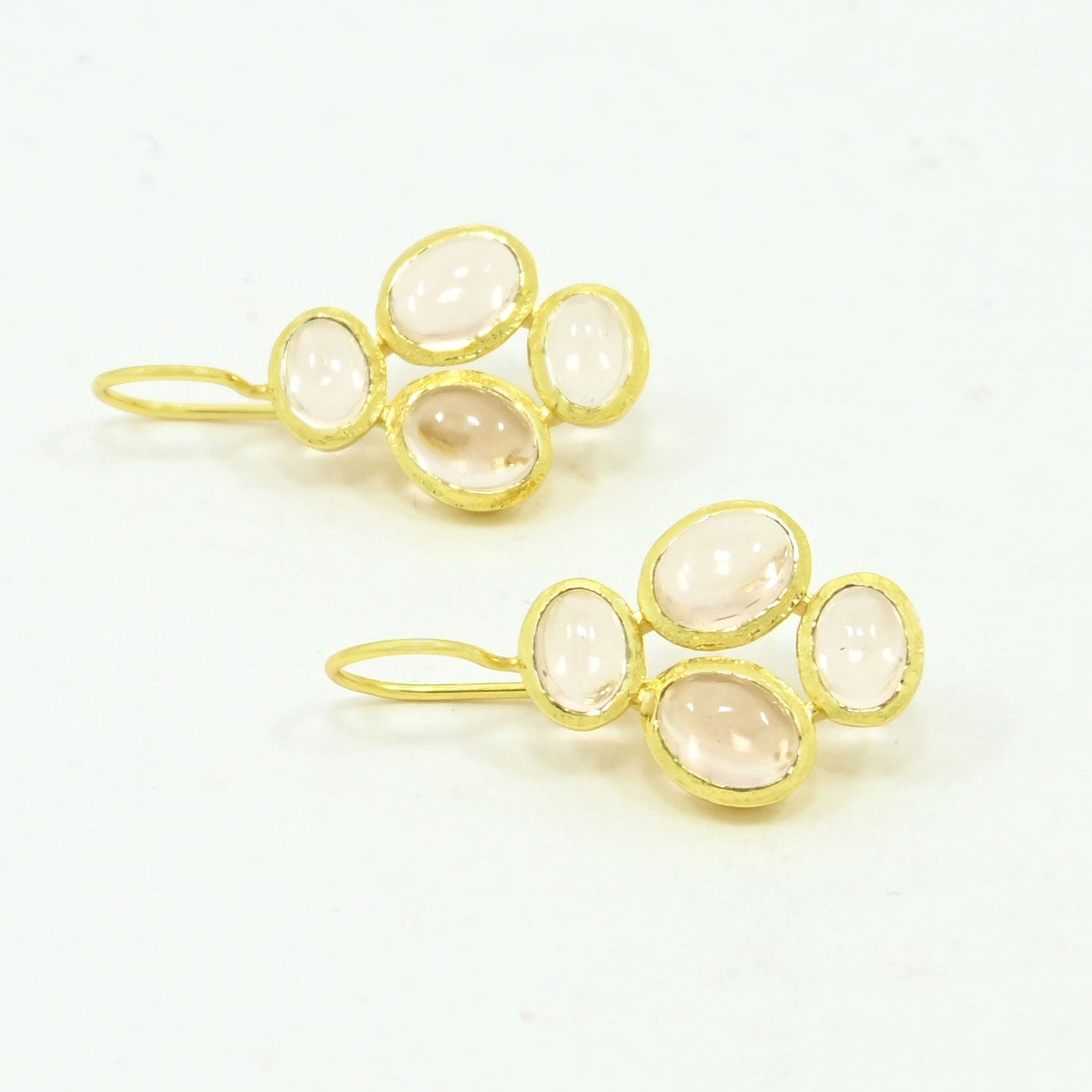 morganite earring gold plated