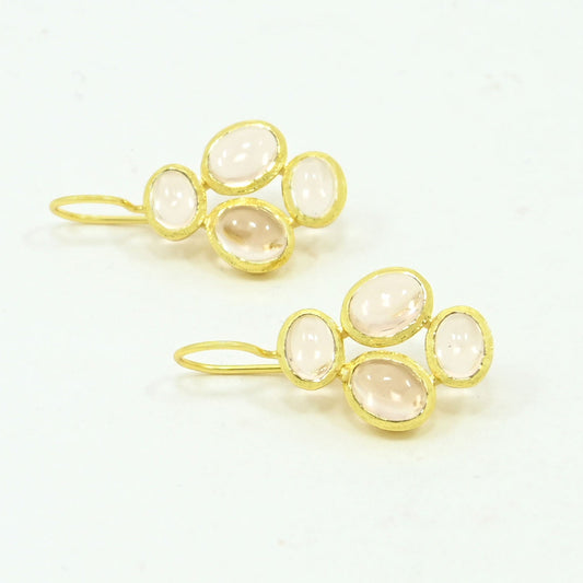 morganite earring gold plated
