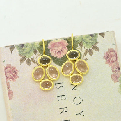morganite earring gold plated