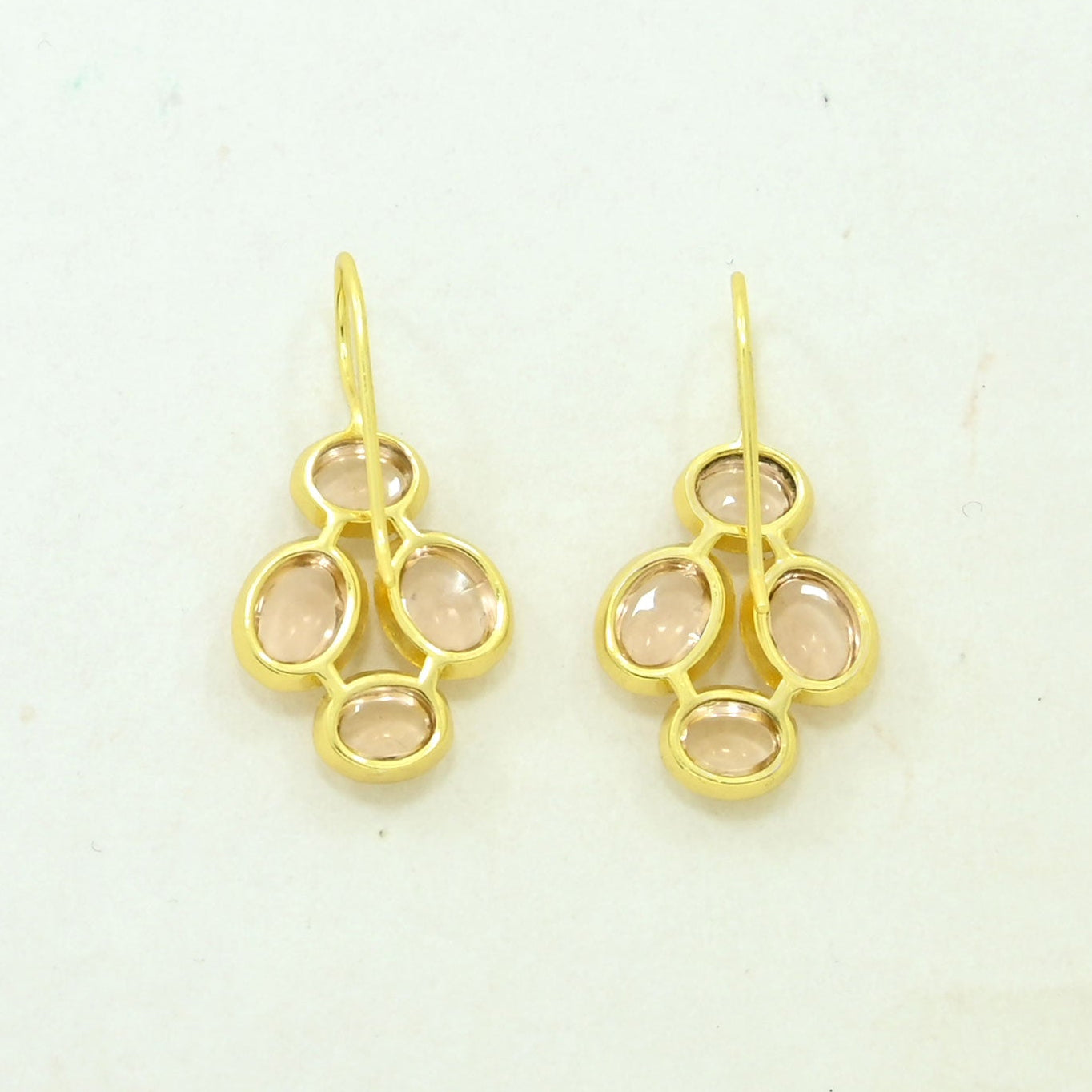 morganite earring gold plated