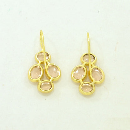 morganite earring gold plated