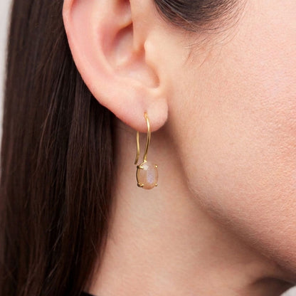 CLARA EARRING - PEACH MOONSTONE
