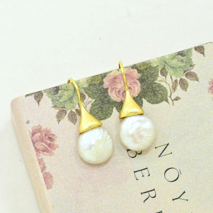 pearl drop earring gold plated