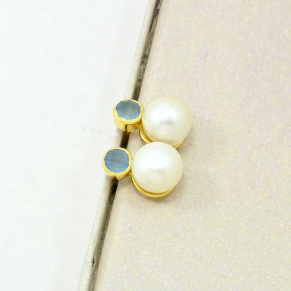 pearl stud earrings gold filled