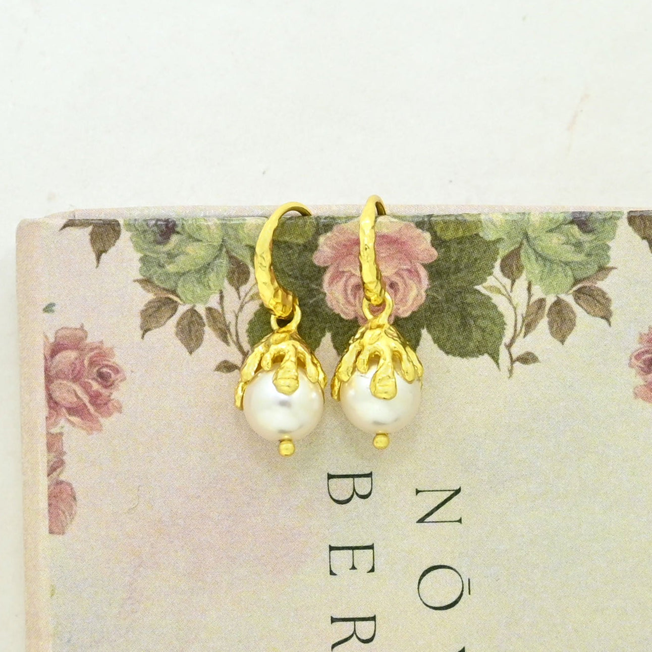 Boho pearl earrings gold plated