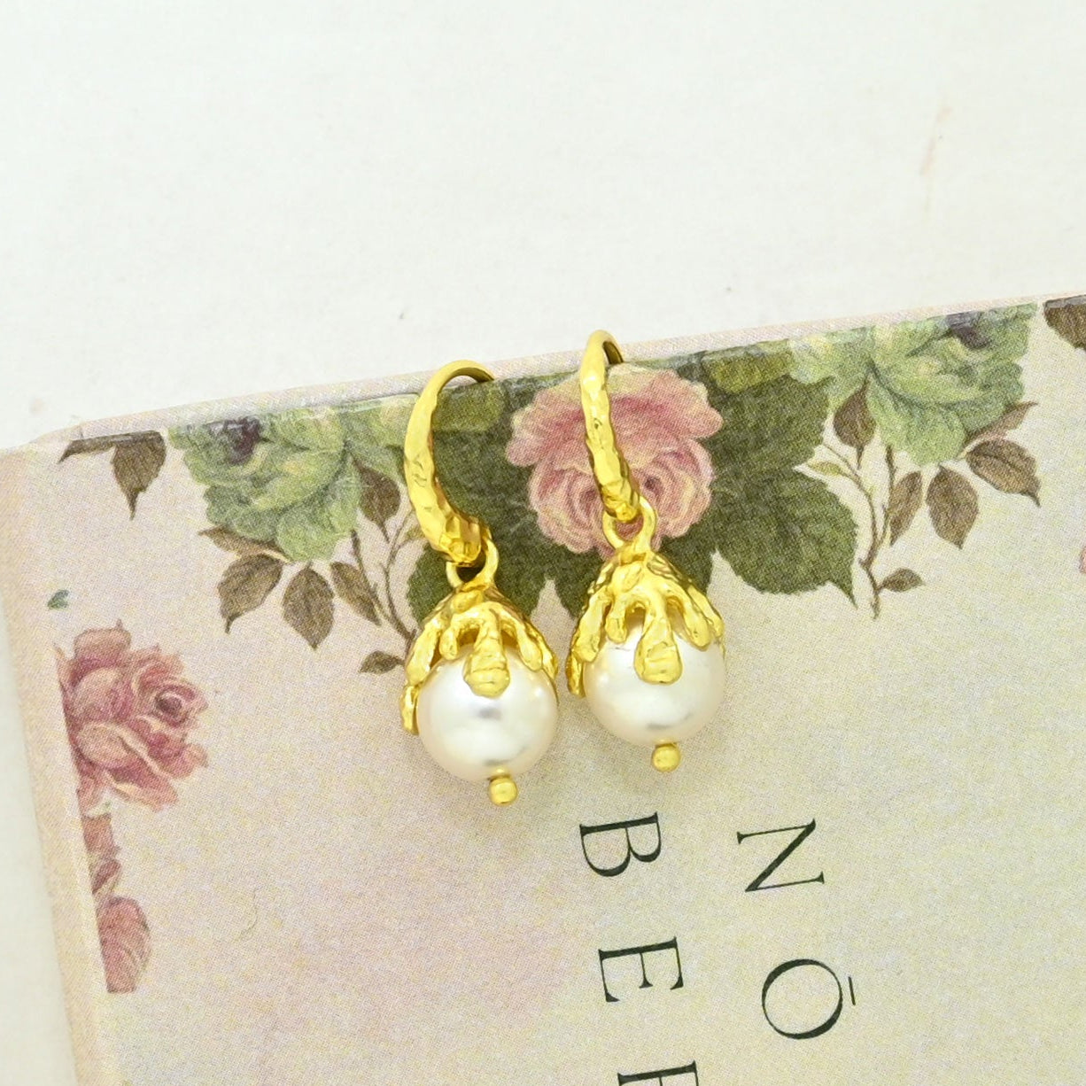 Boho pearl earrings gold plated