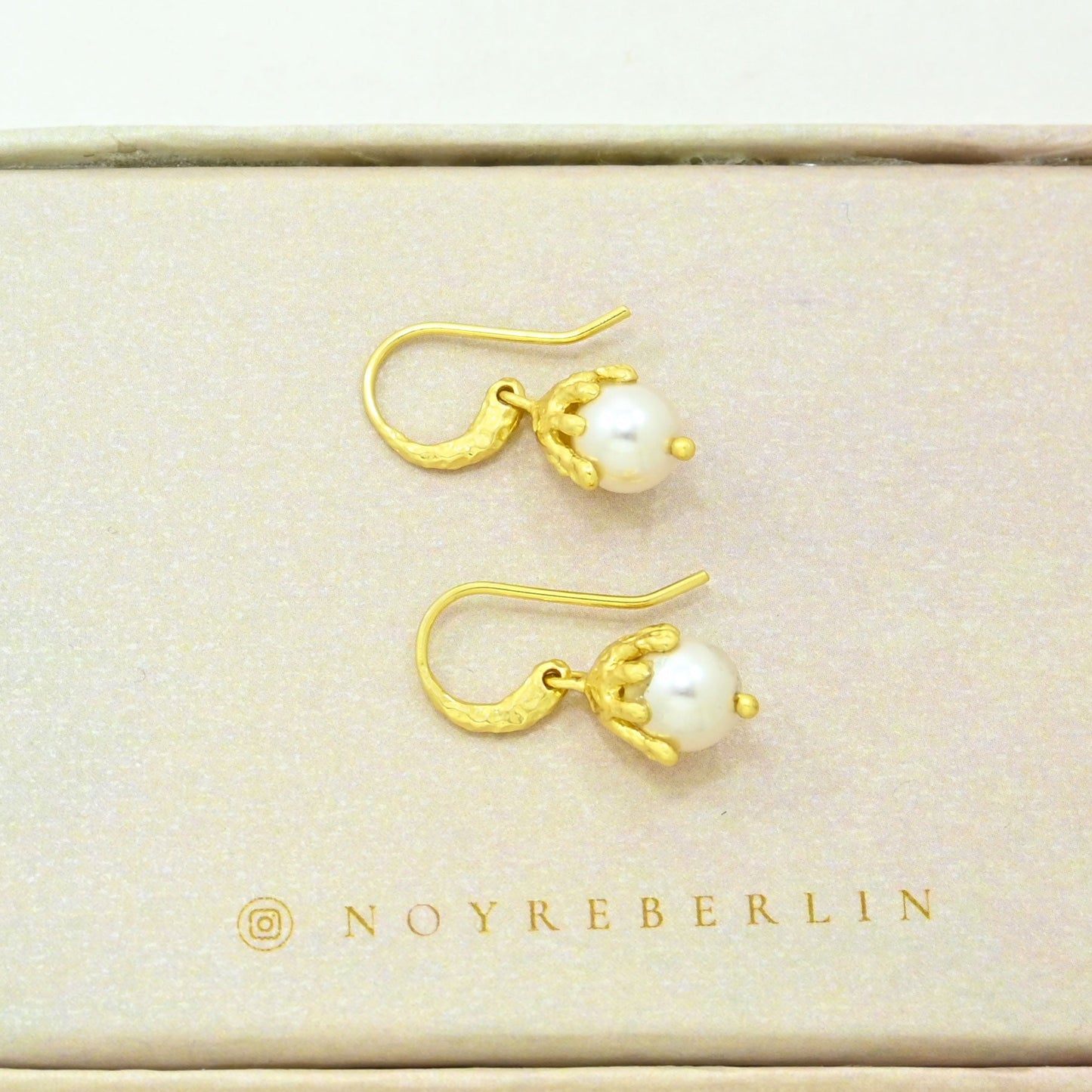Boho pearl earrings gold plated