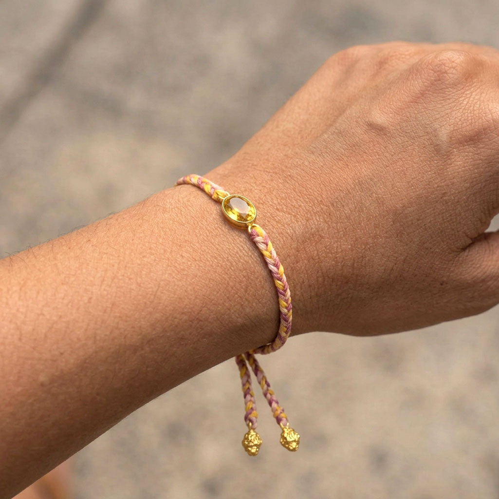 Handgeflochtenes Bunt Armband - Tanzanit   