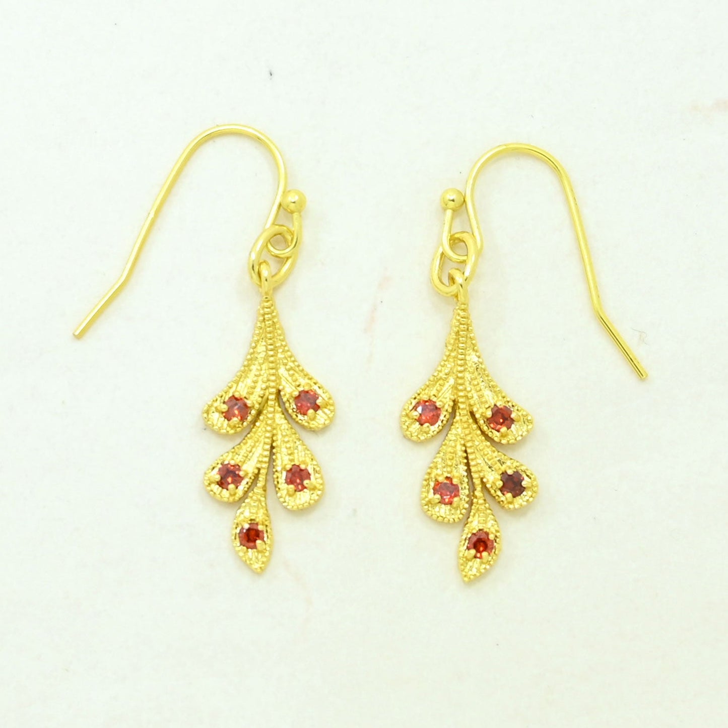 pink tourmaline earring gold plated