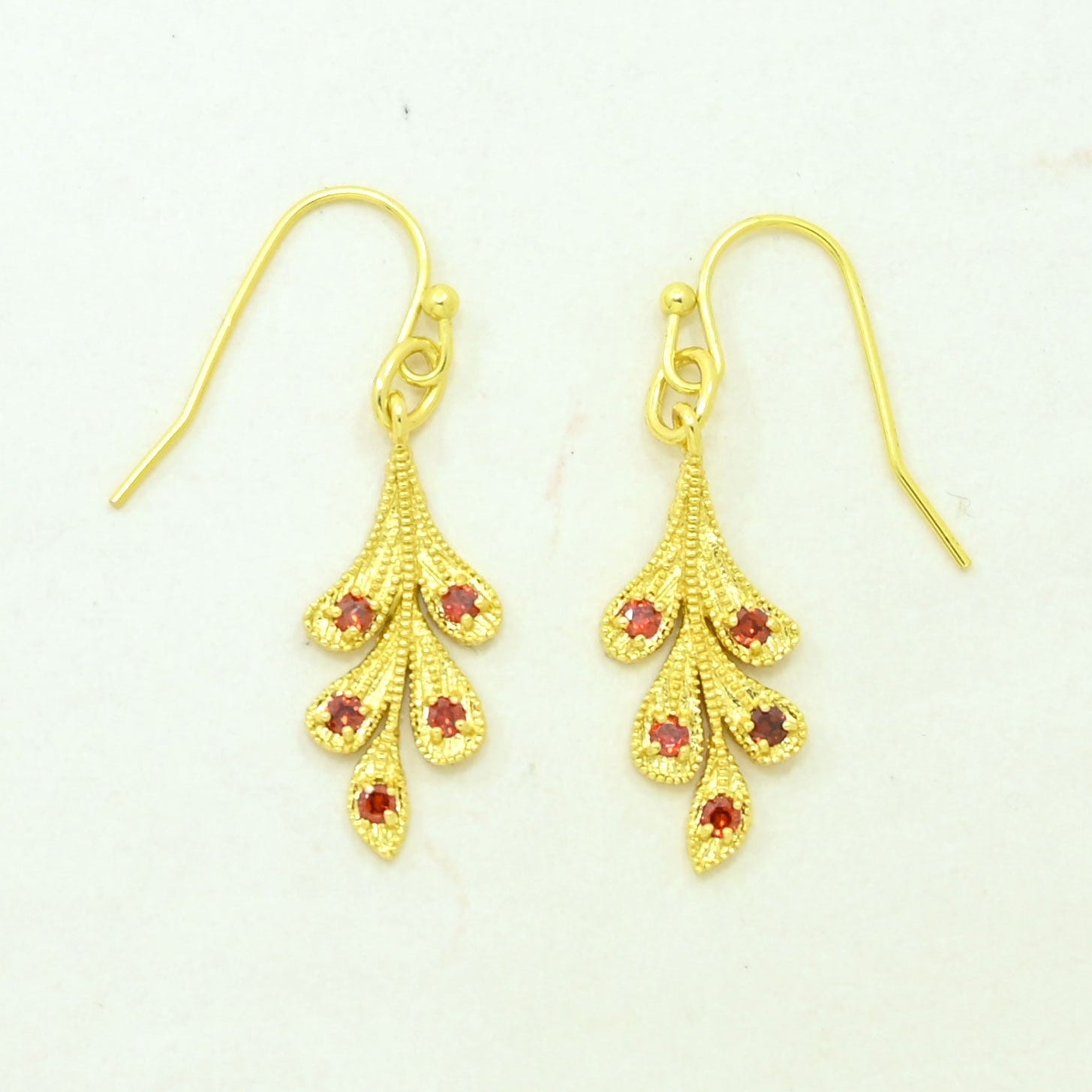 pink tourmaline earring gold plated