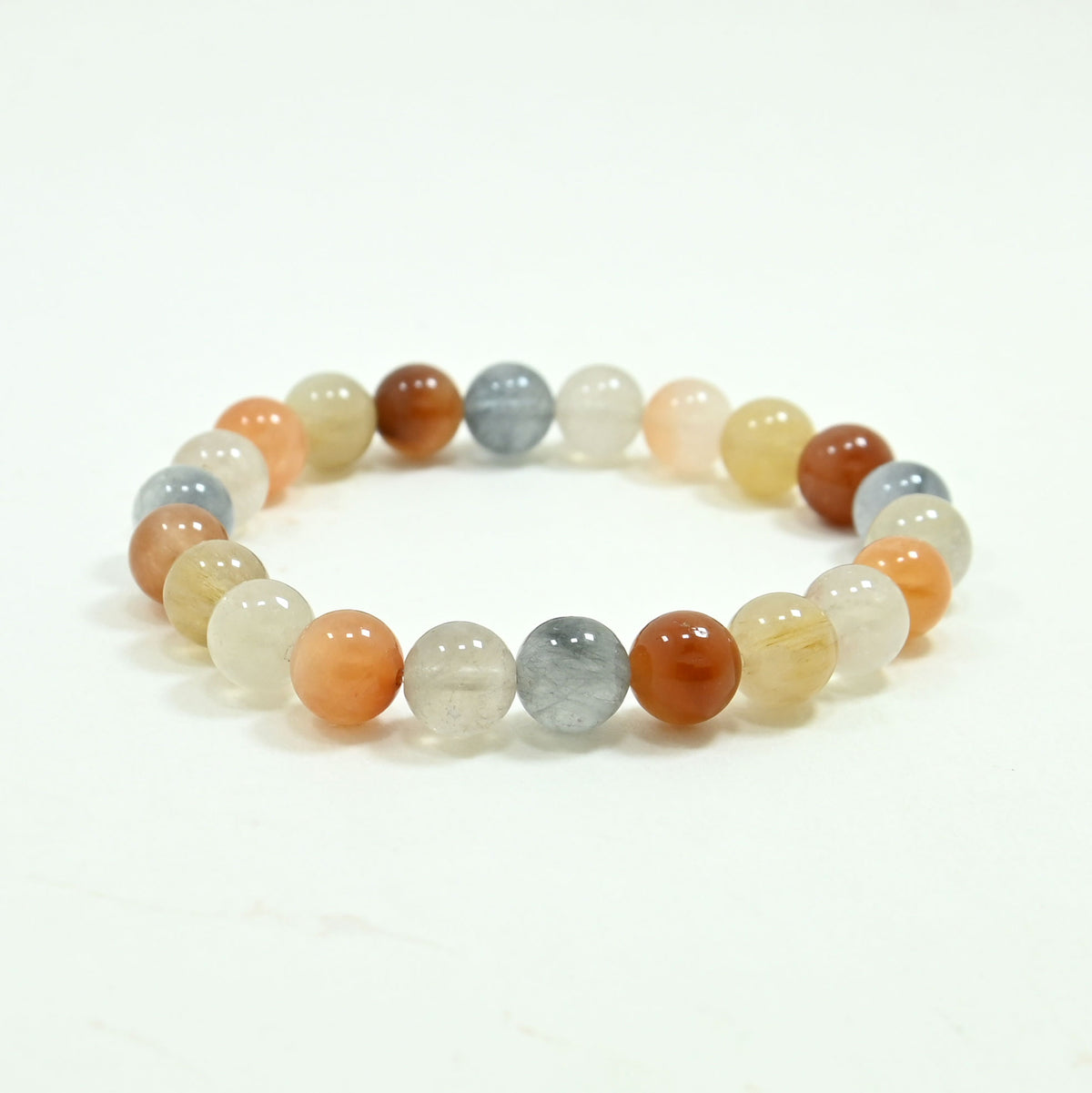 Gemstone Beaded Bracelet - Rabbit Hair Quartz