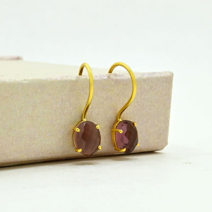 CLARA EARRING - RHODOLITE