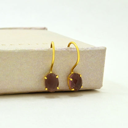 CLARA EARRING - RHODOLITE