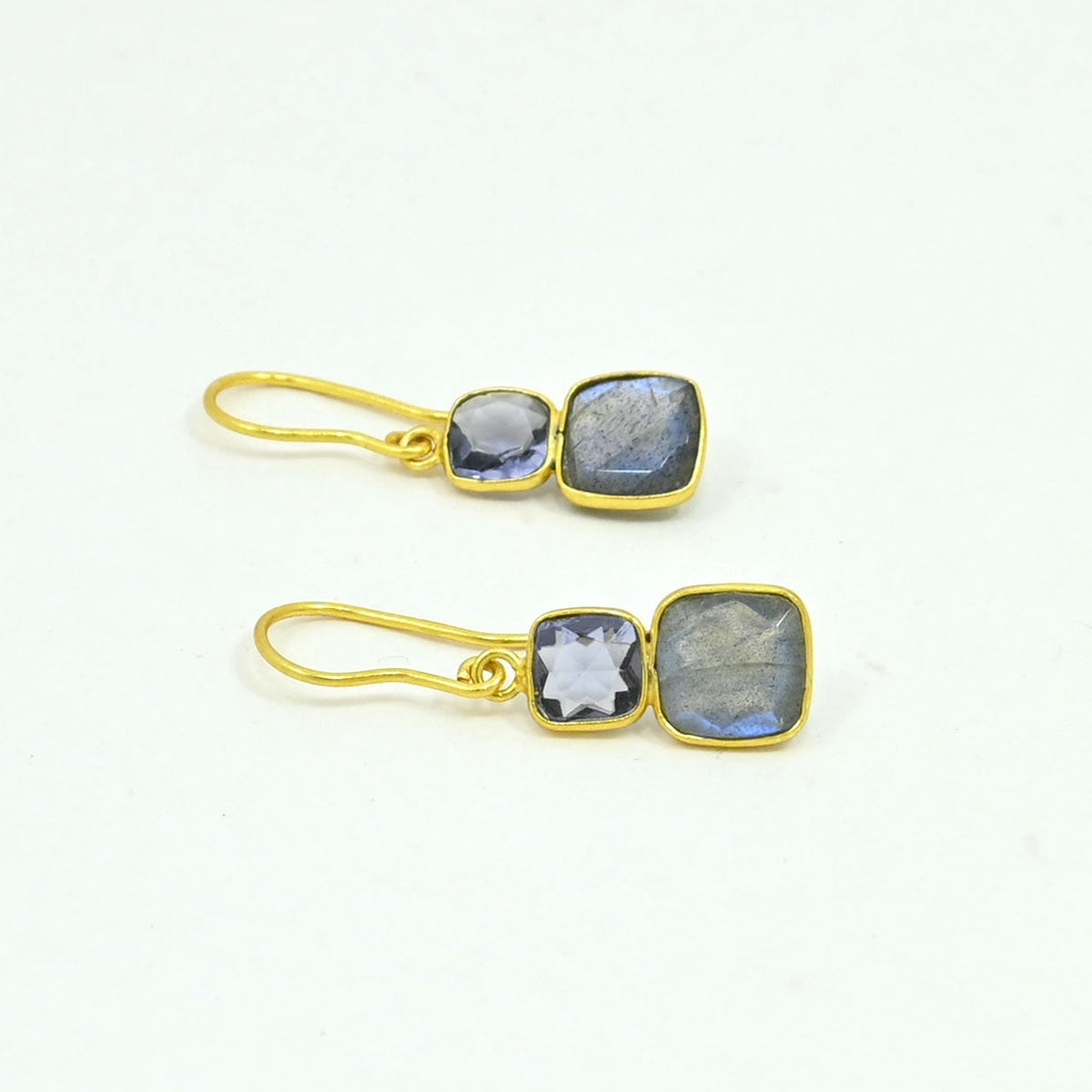 AJOONI EARRING - LABRADORITE & TANZANITE
