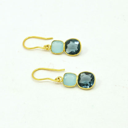 AJOONI EARRING - LONDON BLUE TOPAZ & AQUAMARINE