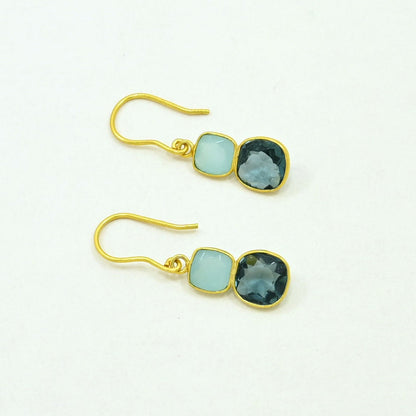 AJOONI EARRING - LONDON BLUE TOPAZ & AQUAMARINE