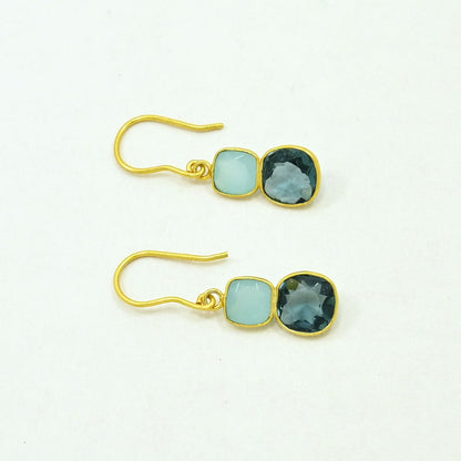 AJOONI EARRING - LONDON BLUE TOPAZ & AQUAMARINE