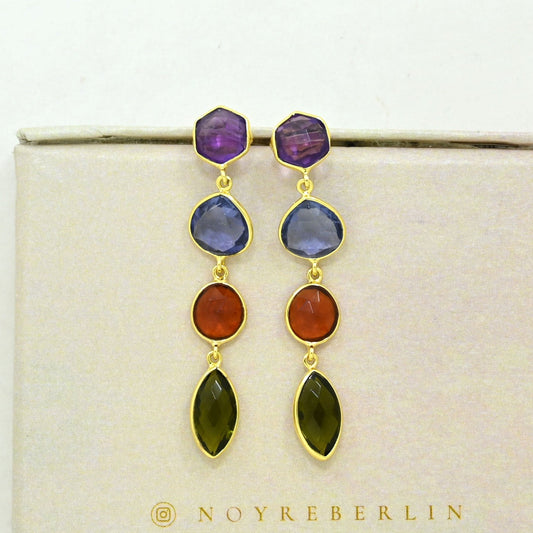 purple amethyst tanzanite earring gold filled