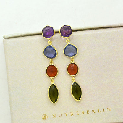 purple amethyst tanzanite earring gold filled