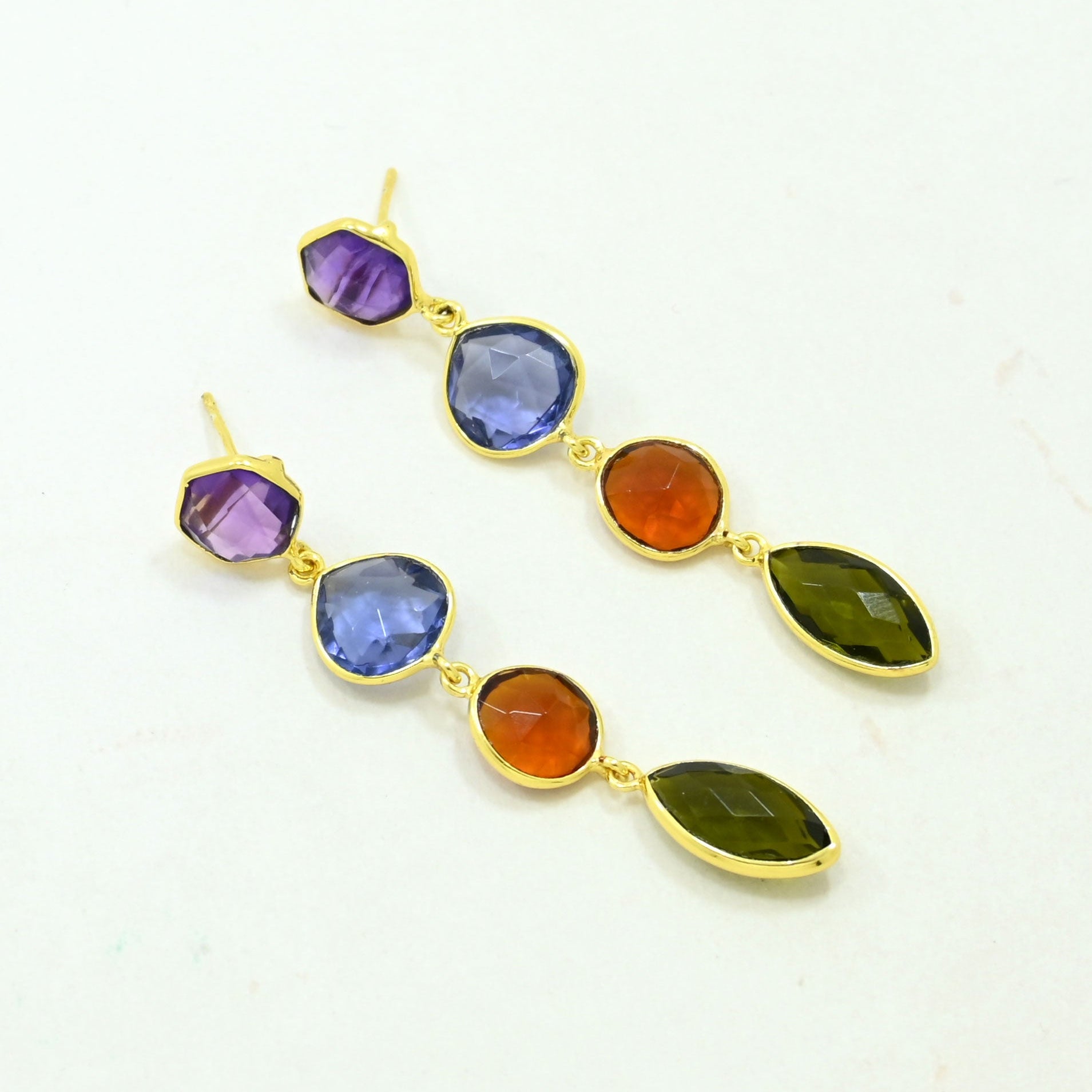 purple amethyst tanzanite earring gold filled