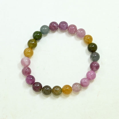 Gemstone Beaded Bracelet - Multicolor Tourmaline
