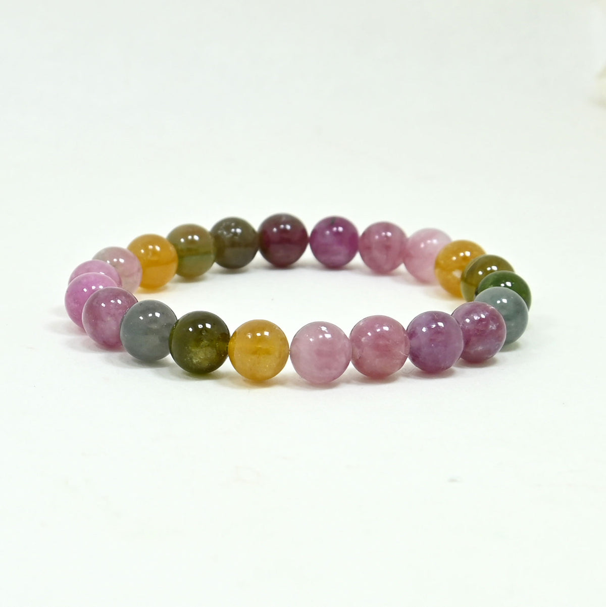 Gemstone Beaded Bracelet - Multicolor Tourmaline