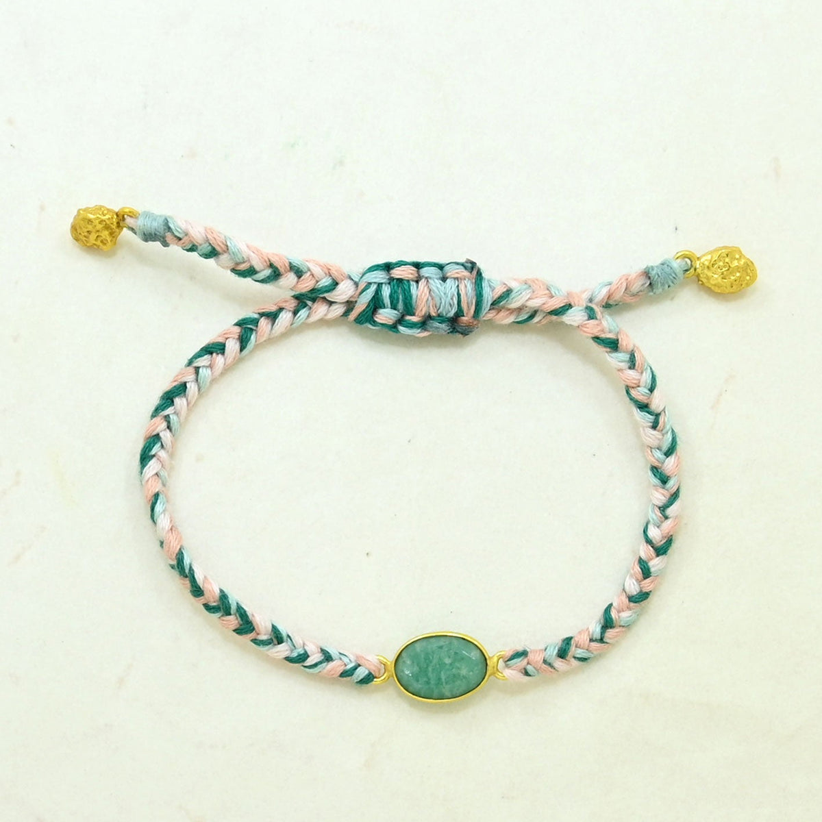 Hand-Woven Arizona Multicolor Braided Bracelet - Amazonite