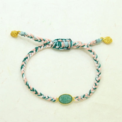 Hand-Woven Arizona Multicolor Braided Bracelet - Amazonite