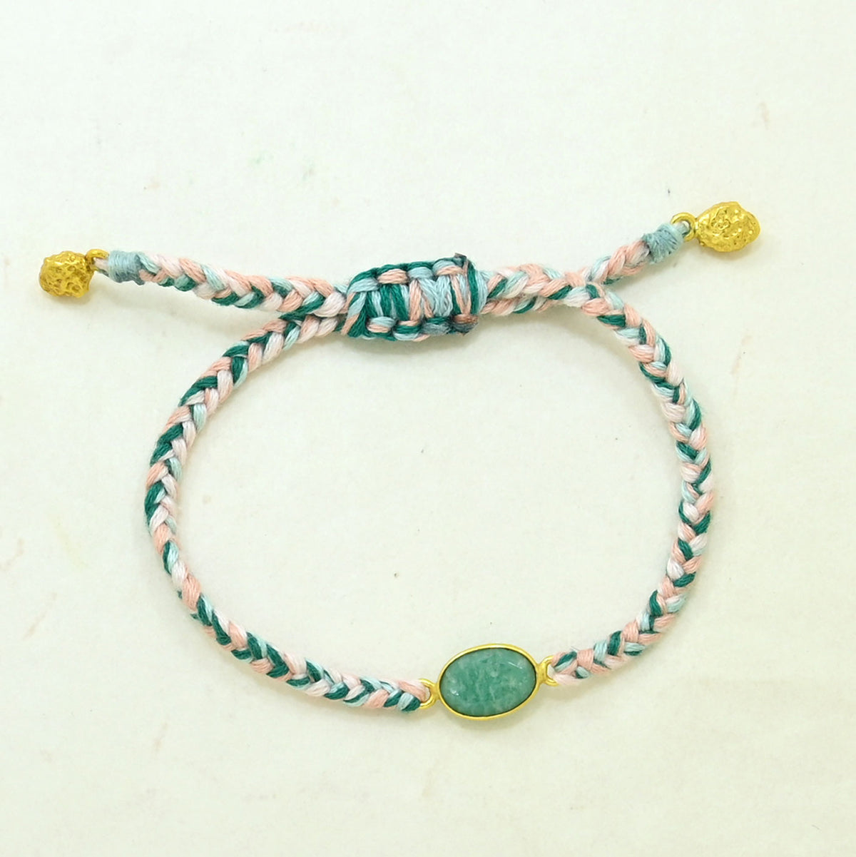 Hand-Woven Arizona Multicolor Braided Bracelet - Amazonite