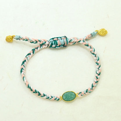 Hand-Woven Arizona Multicolor Braided Bracelet - Amazonite
