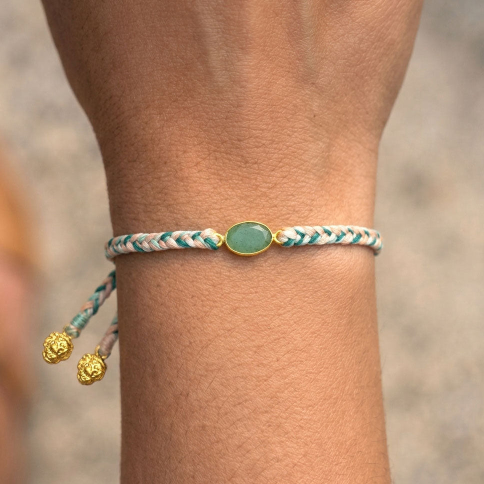 Handgeflochtenes Bunt Armband - Tanzanit   