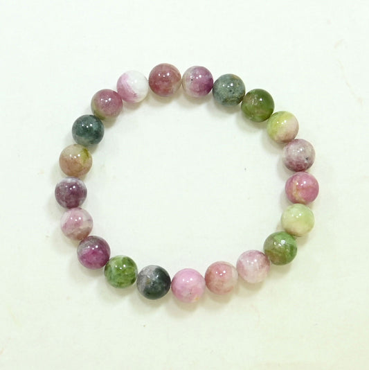 Gemstone Beaded Bracelet - Watermelon Tourmaline